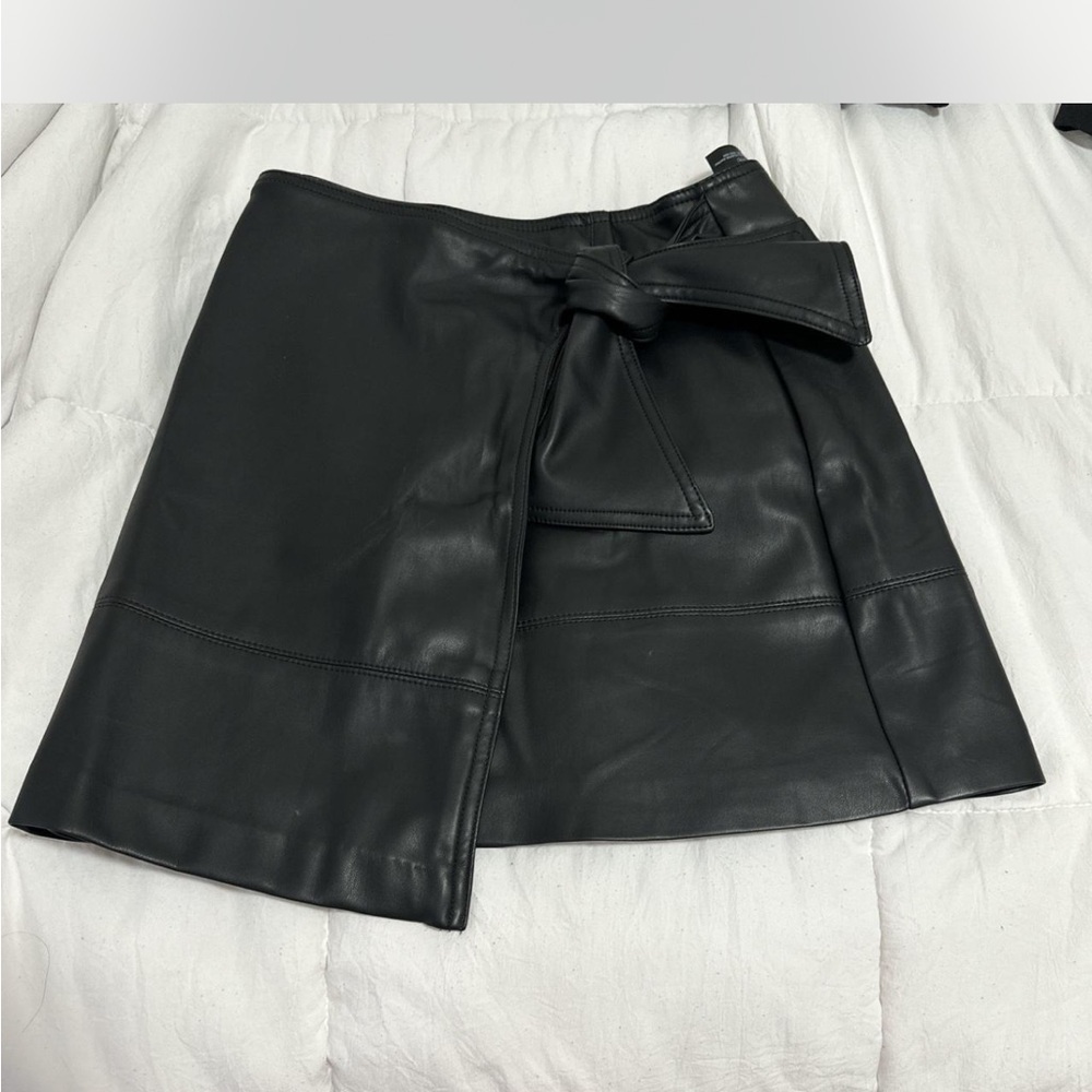 H&M faux Black Leather Skirt